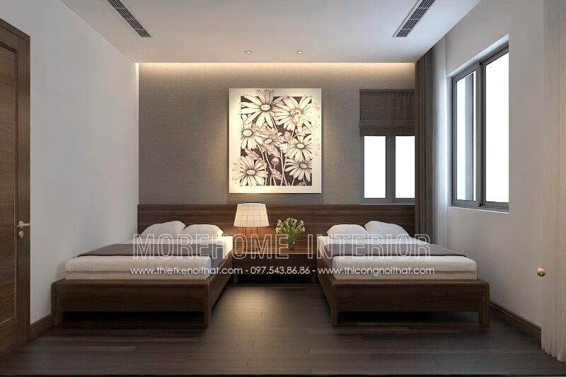 Thiết kế giường ngủ 1 người người phong cách hiện đại, tối giản