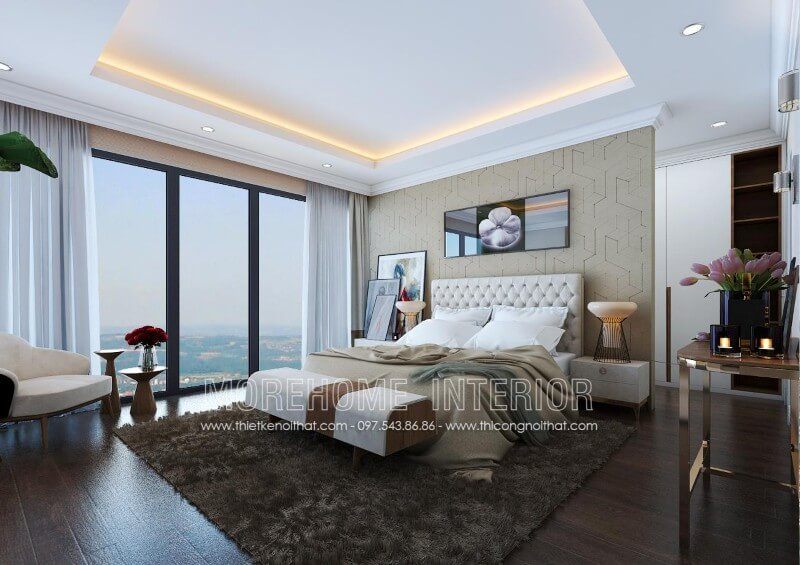 . Giường ngủ hiện đại được thiết kế với những tone màu sắc nhẹ nhàng, tạo nên một không gian sang trọng và đẳng cấp hơn.